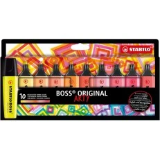 Комплект текст маркери, Stabilo, Boss Original Arty Warm Colours ST70/10-1-20, 10 цвята