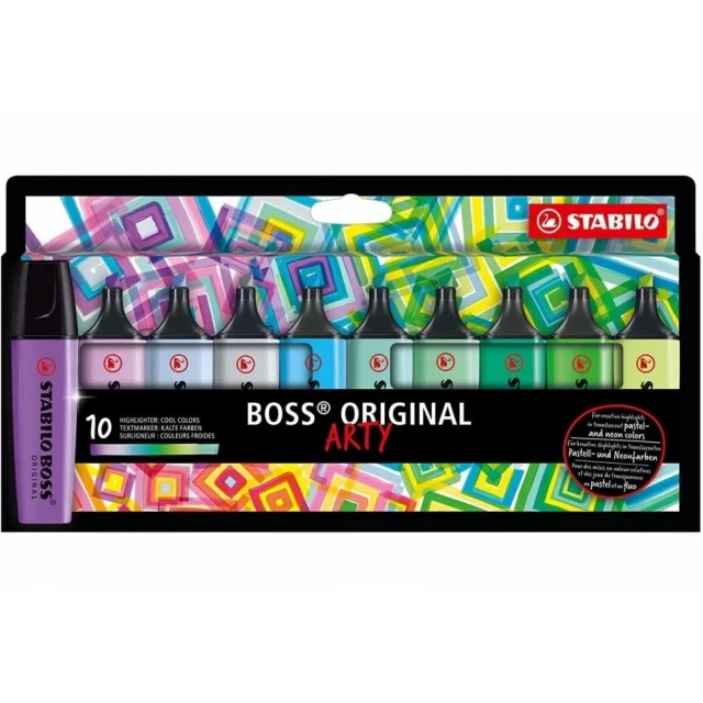 Комплект текст маркери, Stabilo, Boss Original Arty Cool Colors ST70/10-2-20, 10 цвята