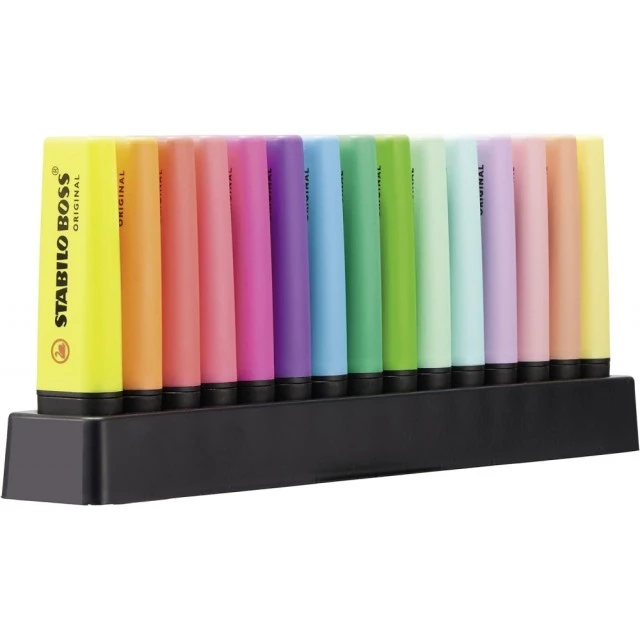 Комплект текст маркери, Stabilo, Boss Original Deskset ST7015-01-5, 15 цвята