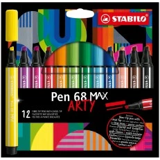 Комплект флумастери, Stabilo, Pen 68 Max Arty ST768/12-21, 12 цвята