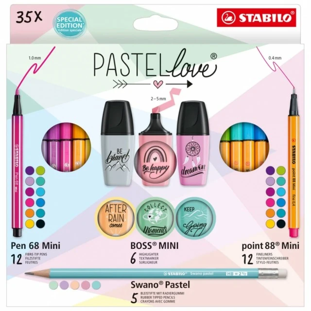 Комбиниран комплект, Stabilo, Pastellove ST77/5-9, 35 броя