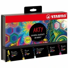 Творчески комплект, Stabilo, Arty Colorful ST77/6-3-20, 55 части