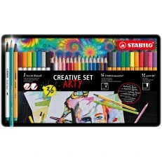 Creative set, Stabilo, Arty Metal box ST87/3193, 36 pieces