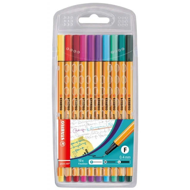 Fineliner set, Stabilo, Point 88 ST8810-1, 10 colors