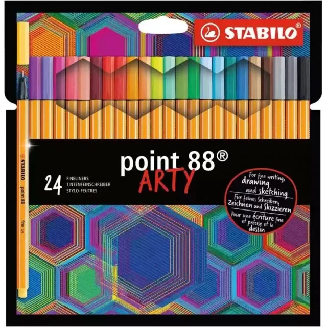 Комплект тънкописци, Stabilo, Point 88 Arty ST8824/1-20, 24 цвята