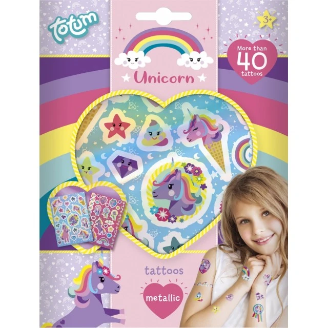 Set of temporary tattoos Unicorn, 40 pieces