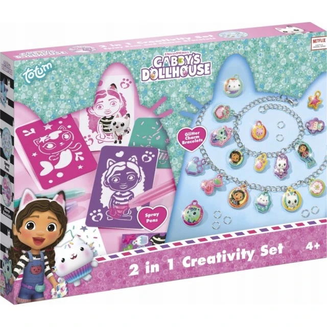 Творчески комплект Gabby′s Dollhouse, Направи сам гривни и рисувай 2в1