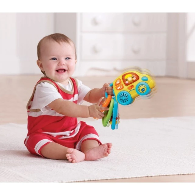 Rattle keychain with sound and light