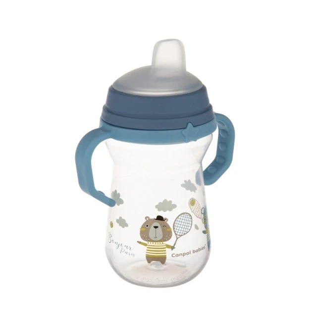 Cup with straw 250 ml BONJOUR PARIS blue