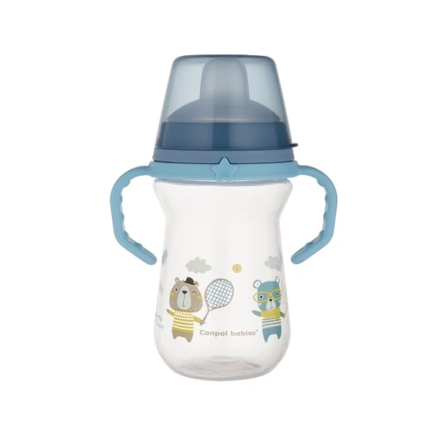 Cup with straw 250 ml BONJOUR PARIS blue