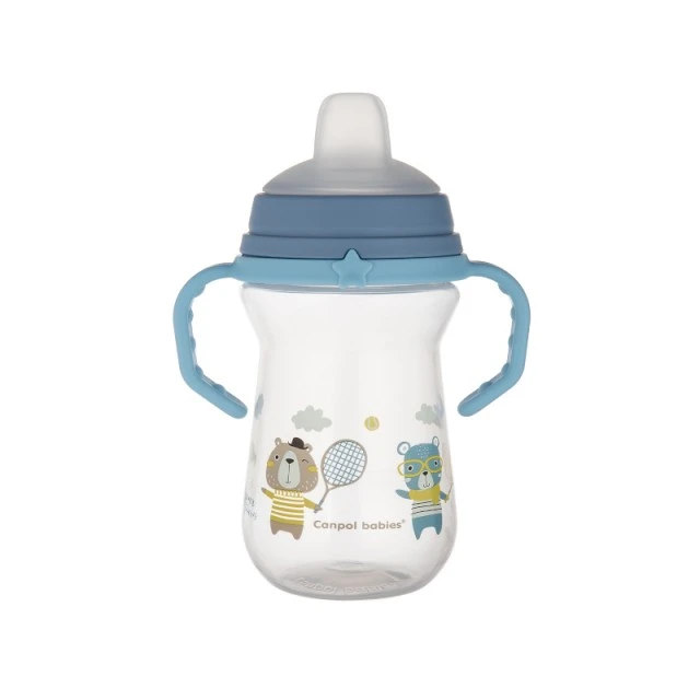 Cup with straw 250 ml BONJOUR PARIS blue