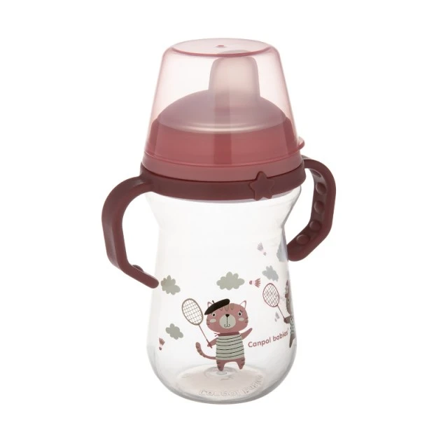 Cup with straw 250 ml BONJOUR PARIS pink