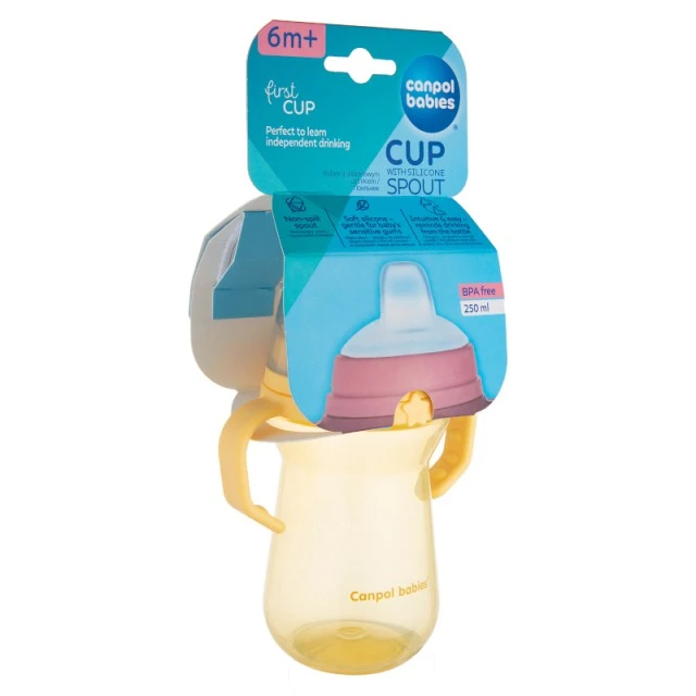 Cup with straw 250 ml yellow