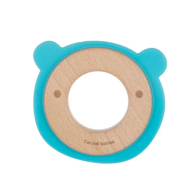 Teether wood-silicone Bear