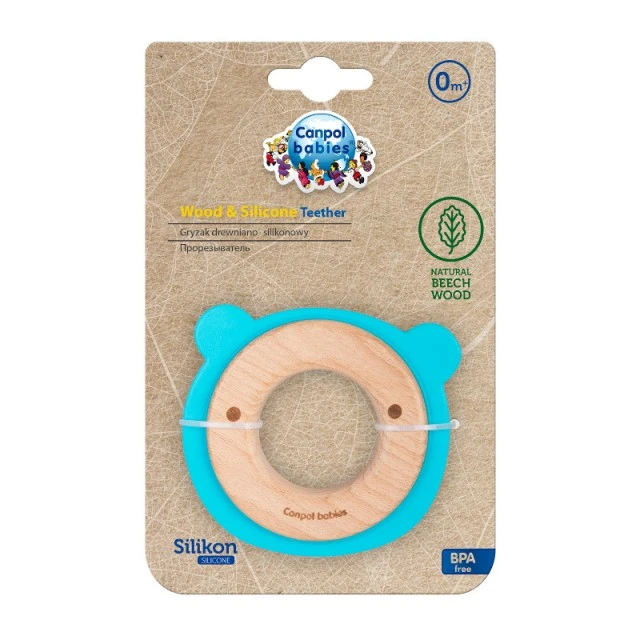 Teether wood-silicone Bear