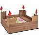 Дървен пясъчник с пейки Замък, Costway