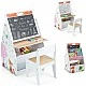 Children's Desk and Book Organizer 3 in 1 white/gray, Costway