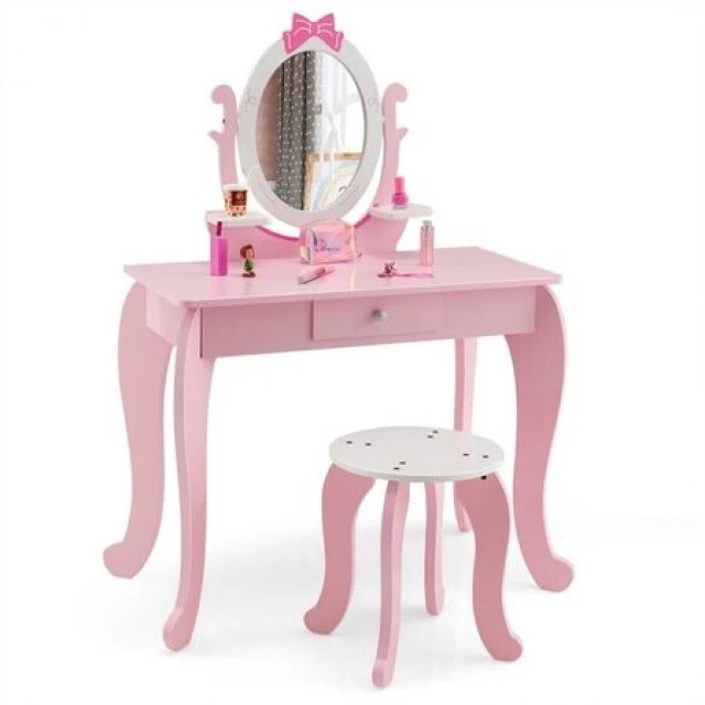 Children’s Wooden Dresser with a chair, Costway
