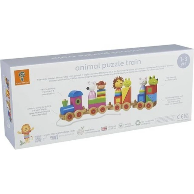 Large wooden train, puzzle and sorter - Animals Collection
