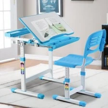 Adjustable children's desk and chair, blue, Costway