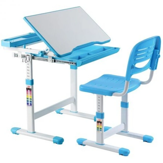 Adjustable children’s desk and chair, blue, Costway