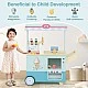 Wooden mobile ice cream cart with accessories, Costway