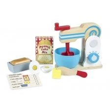 Wooden mixer with accessories