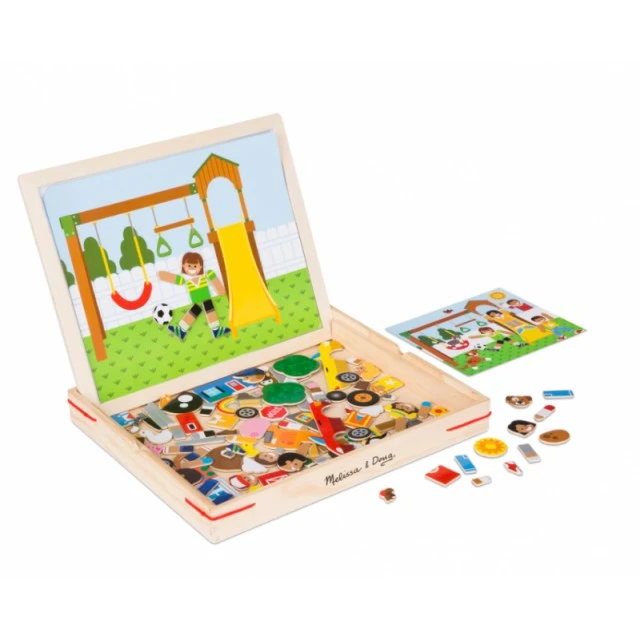 Wooden magnetic game with situations