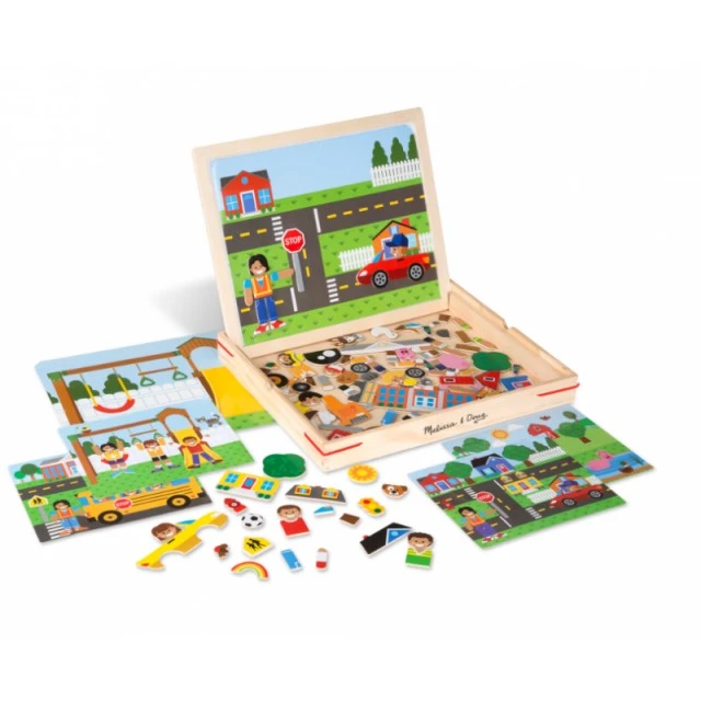 Wooden magnetic game with situations