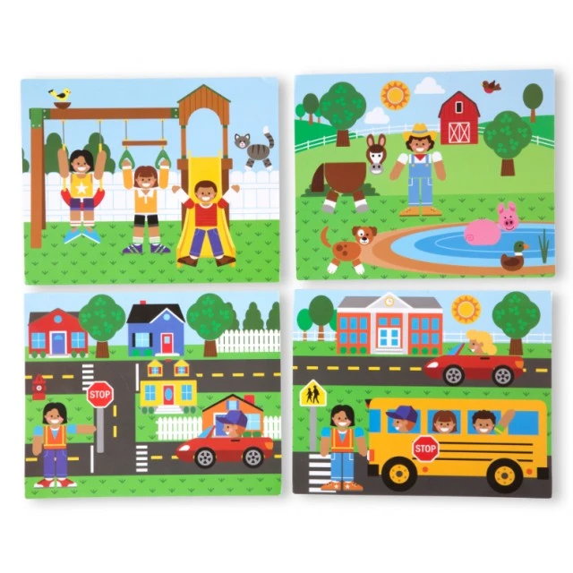 Wooden magnetic game with situations