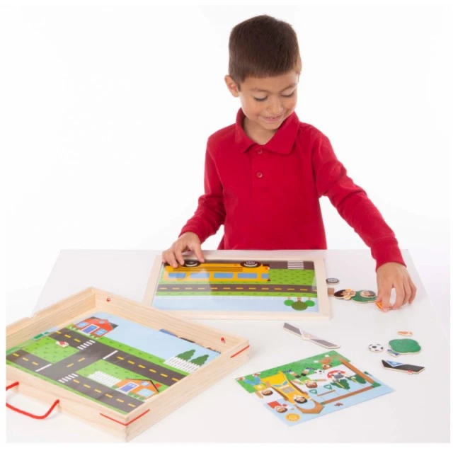 Wooden magnetic game with situations