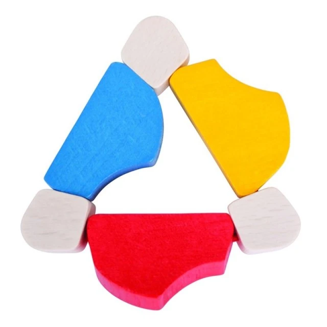 Bigjigs - Wooden baby toy - The flexible triangle