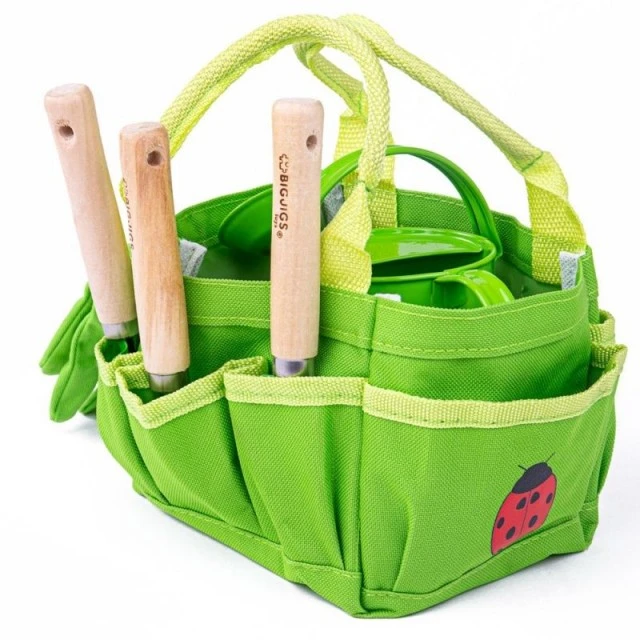 Garden tools in a textile bag