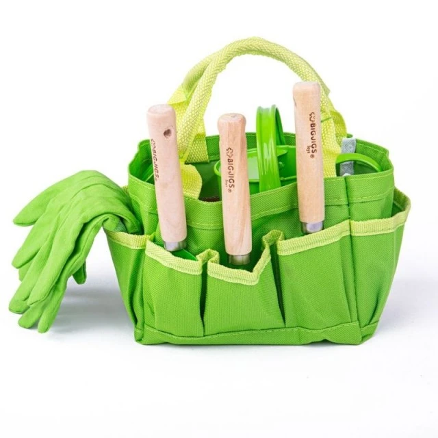 Garden tools in a textile bag
