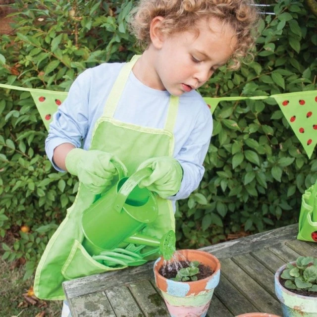 Garden tools in a textile bag