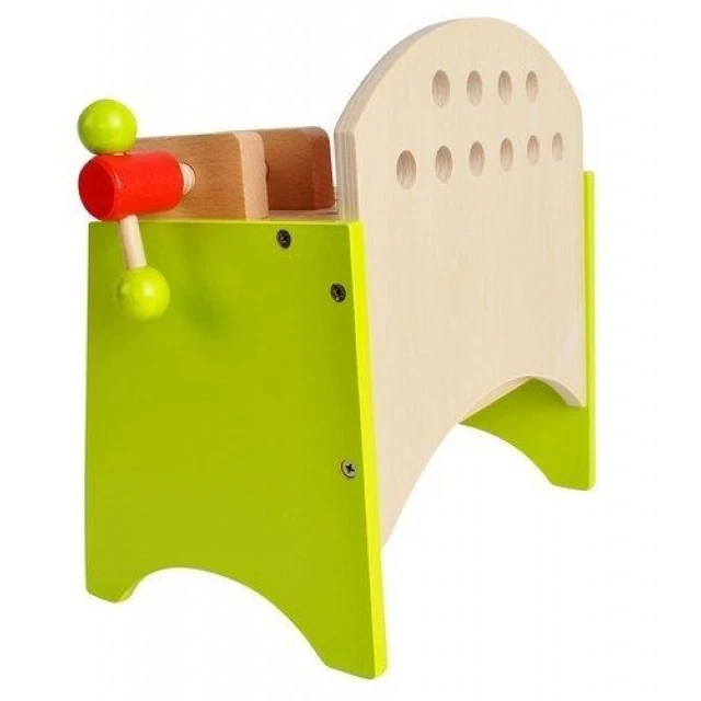 Wooden children’s workshop with tools