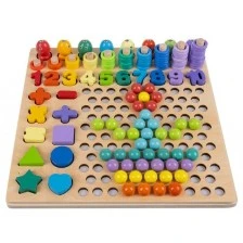 Wooden educational toy with different activities
