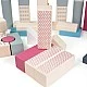 Bigjigs - Дървен конструктор в пастелни цветове - 50 части