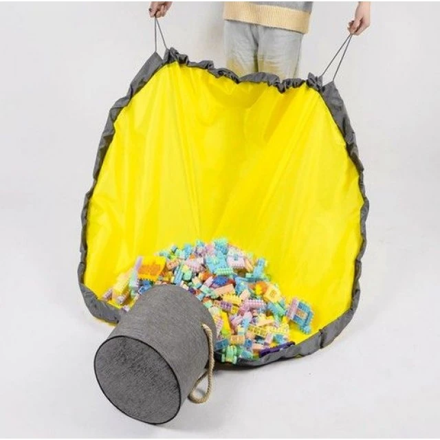 Toy basket with mat