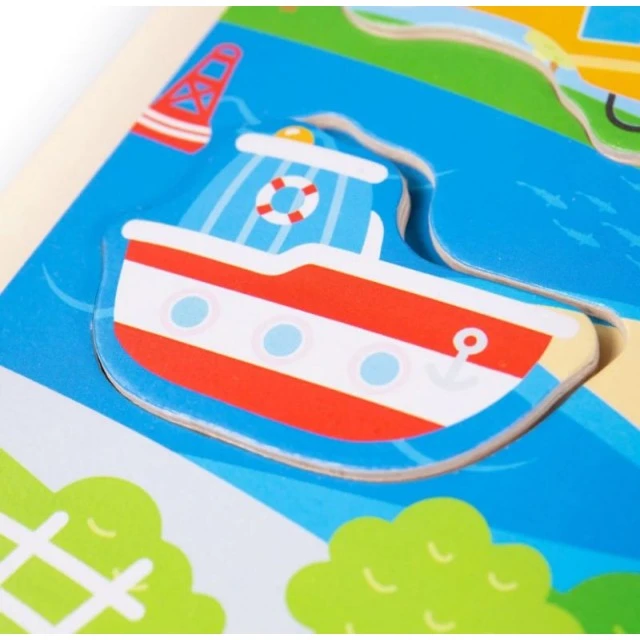 Bigjigs - Wooden Puzzle with Sounds - Transport