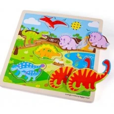 Bigjigs - Wooden puzzle with sounds - Dinosaur