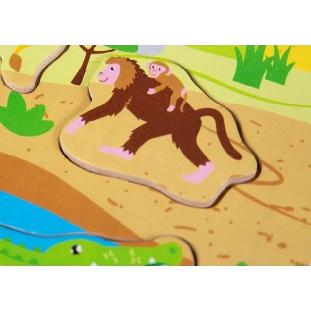 Bigjigs - Wooden puzzle with sounds - Safari