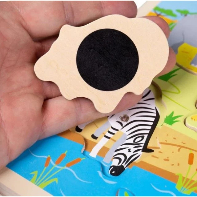 Bigjigs - Wooden puzzle with sounds - Safari