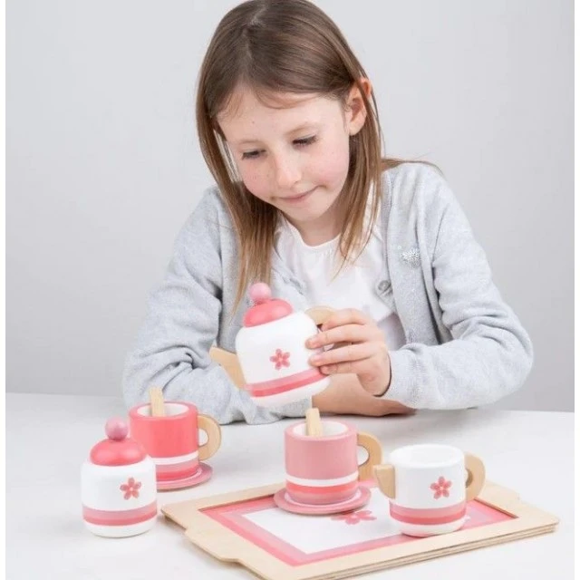 Bigjigs - Wooden Tea Set - Pink