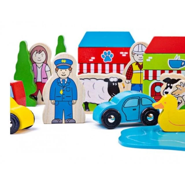 Bigjigs - Wooden Figure Set - Trackside