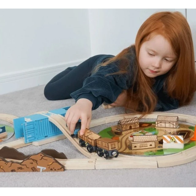 Bigjigs - Wooden Railway Set - 50 Pieces
