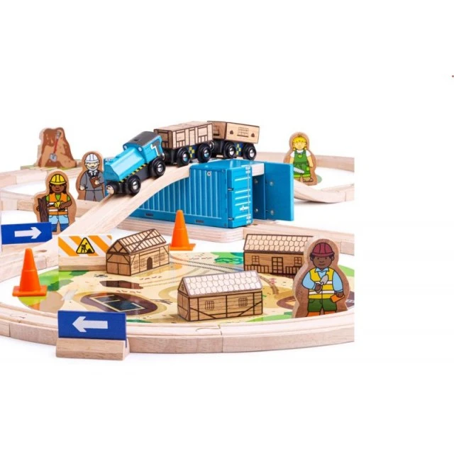 Bigjigs - Wooden Railway Set - 50 Pieces