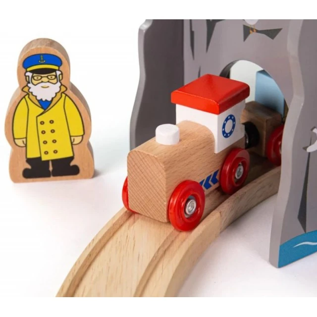 Bigjigs wooden railway Tunnel with headlight