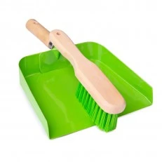 Bigjigs - Children’s cleaning brush with paddle in green