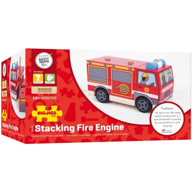 Bigjigs - Wooden children’s cube puzzle - Fire station